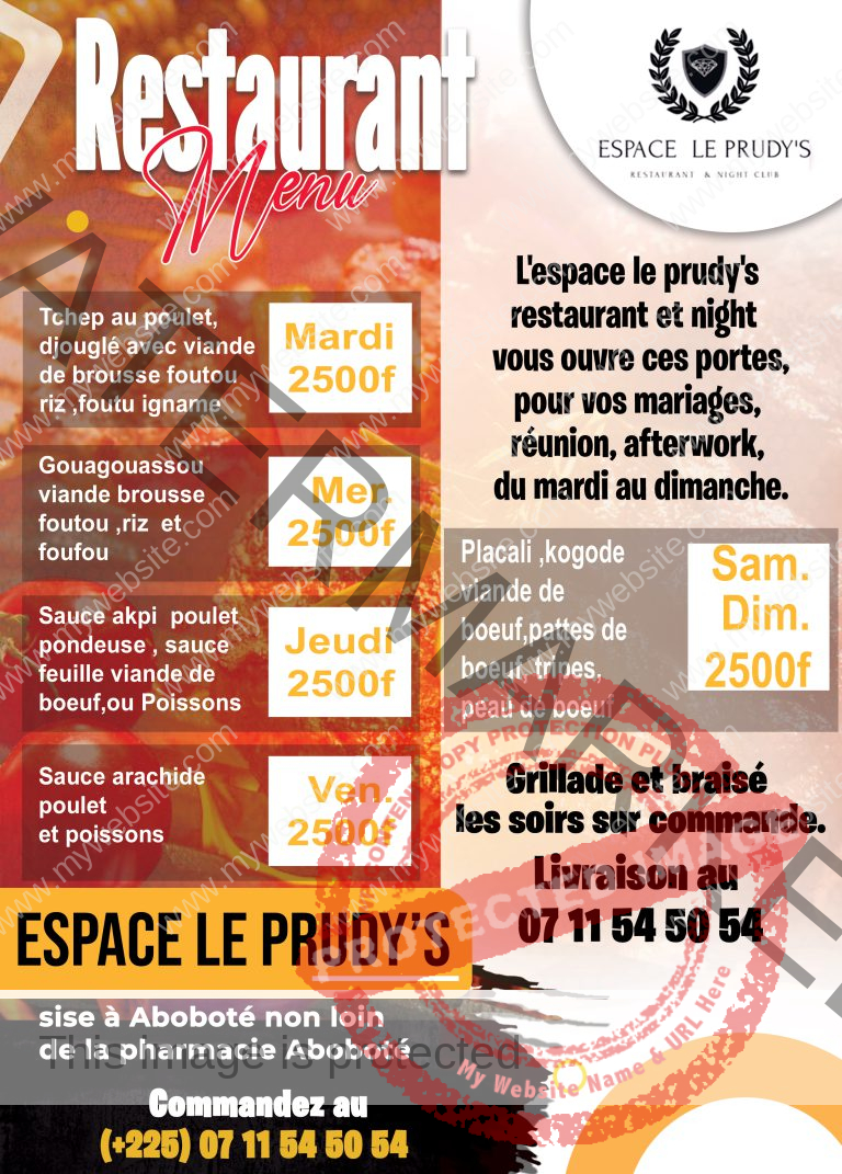 Menu resto Prudys