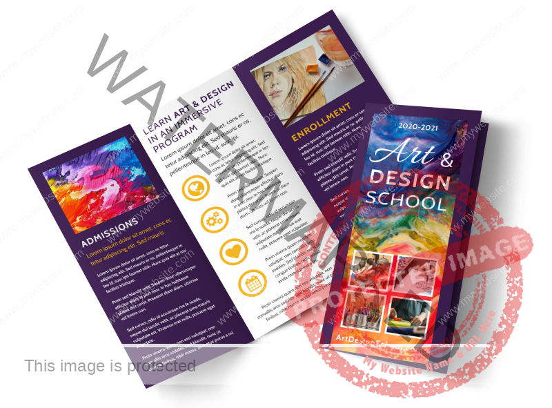 art design school tri fold brochure template 6483 trans